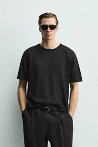 VISCOSE BLEND KNIT T-SHIRT