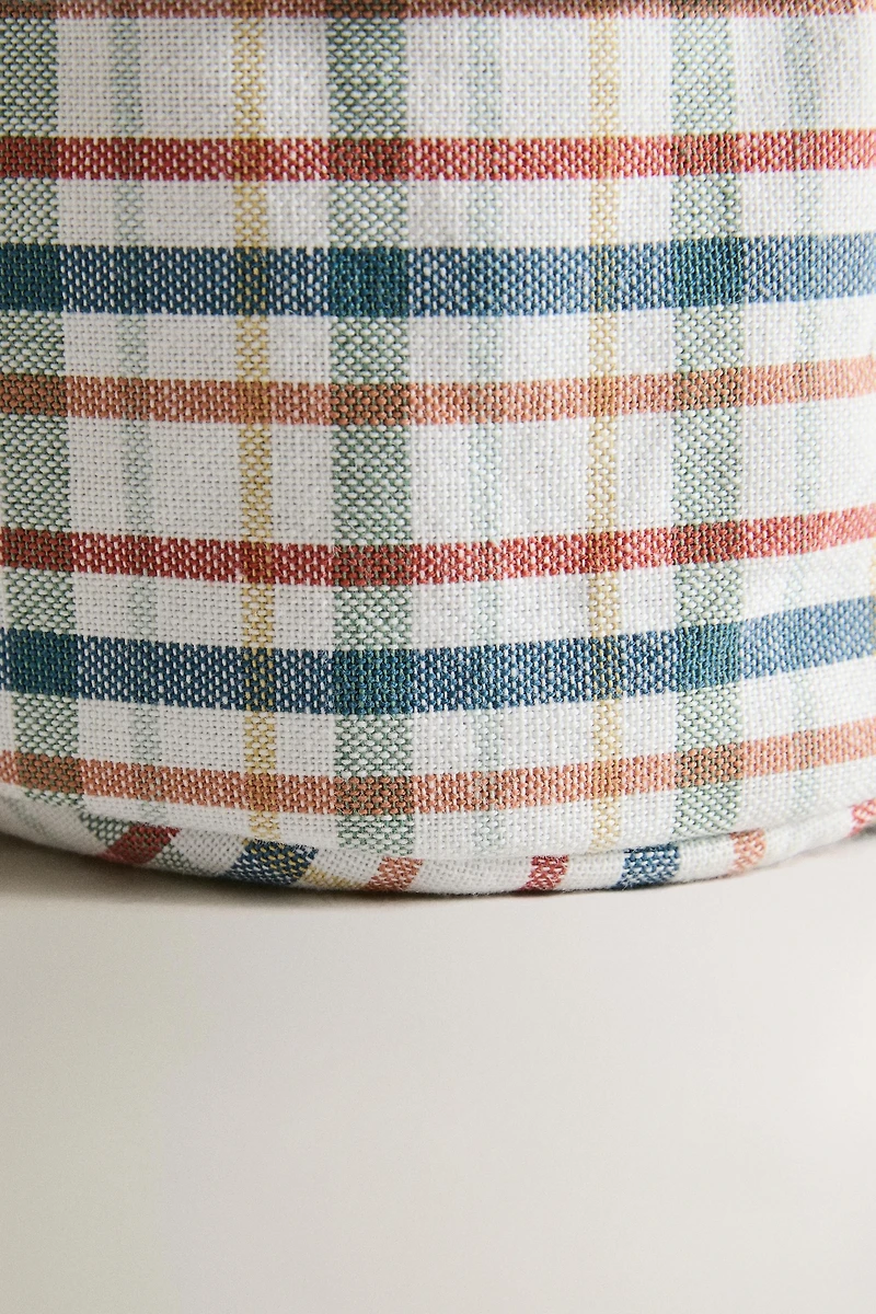 PLAID COTTON BREAD BASKET