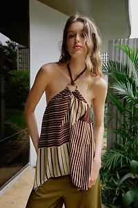 TOP HALTER IMPRIMÉ FANTAISIE