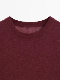 Pull fin 100 % laine à manches courtes - STUDIO