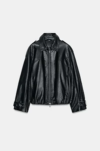 FAUX LEATHER BOMBER JACKET ZW COLLECTION