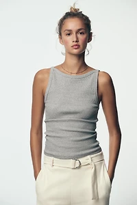 TOP HALTER CÔTELÉ