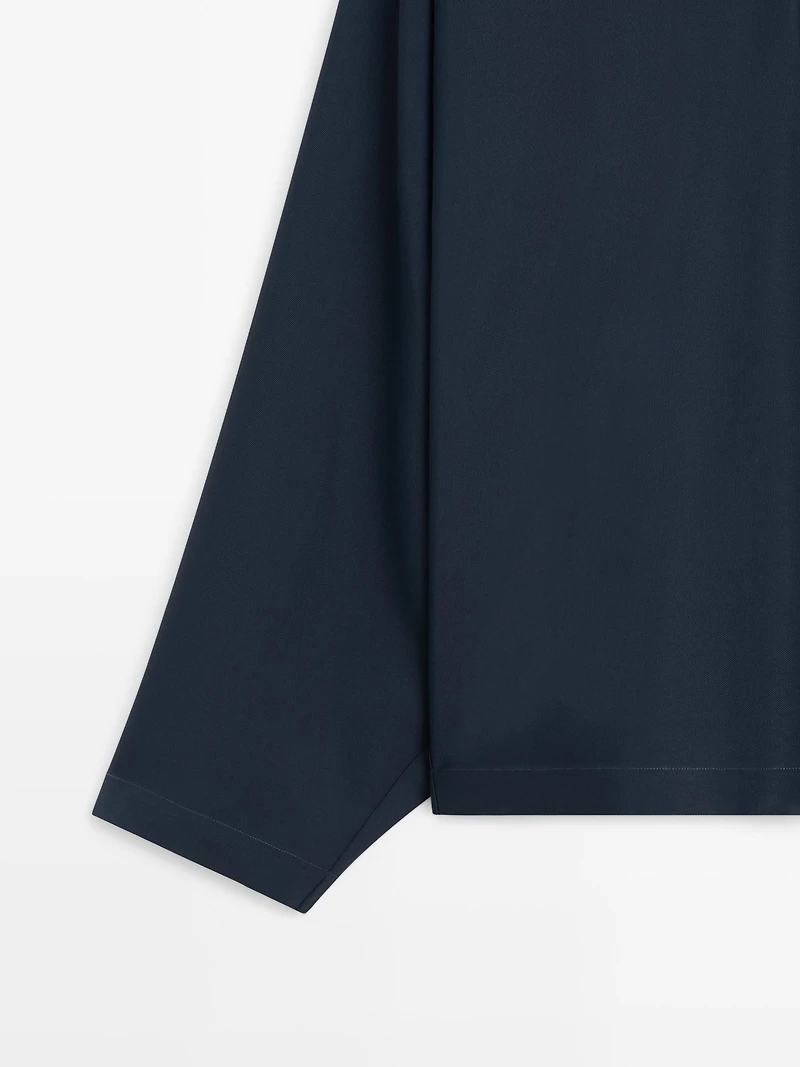 Blouse fluide col officier
