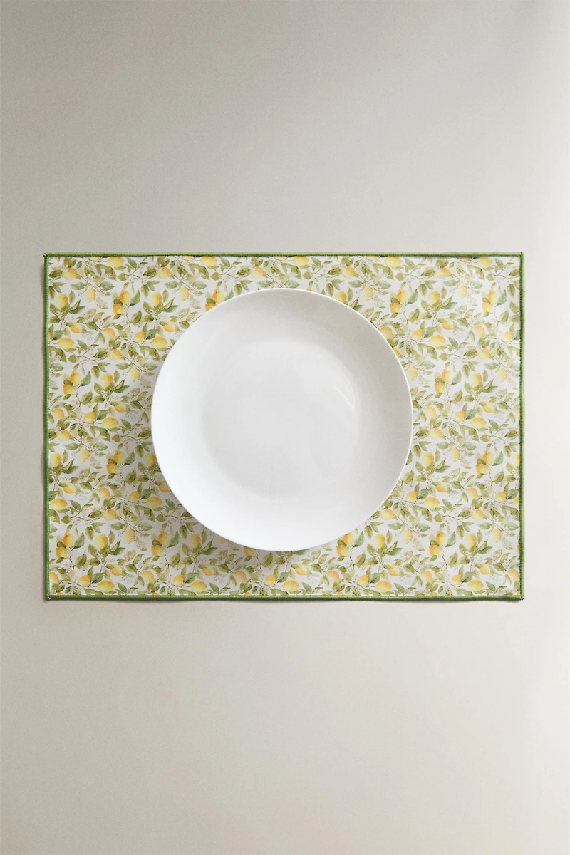 SET DE TABLE COTON RÉSINE CITRONS