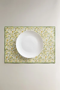SET DE TABLE COTON RÉSINE CITRONS