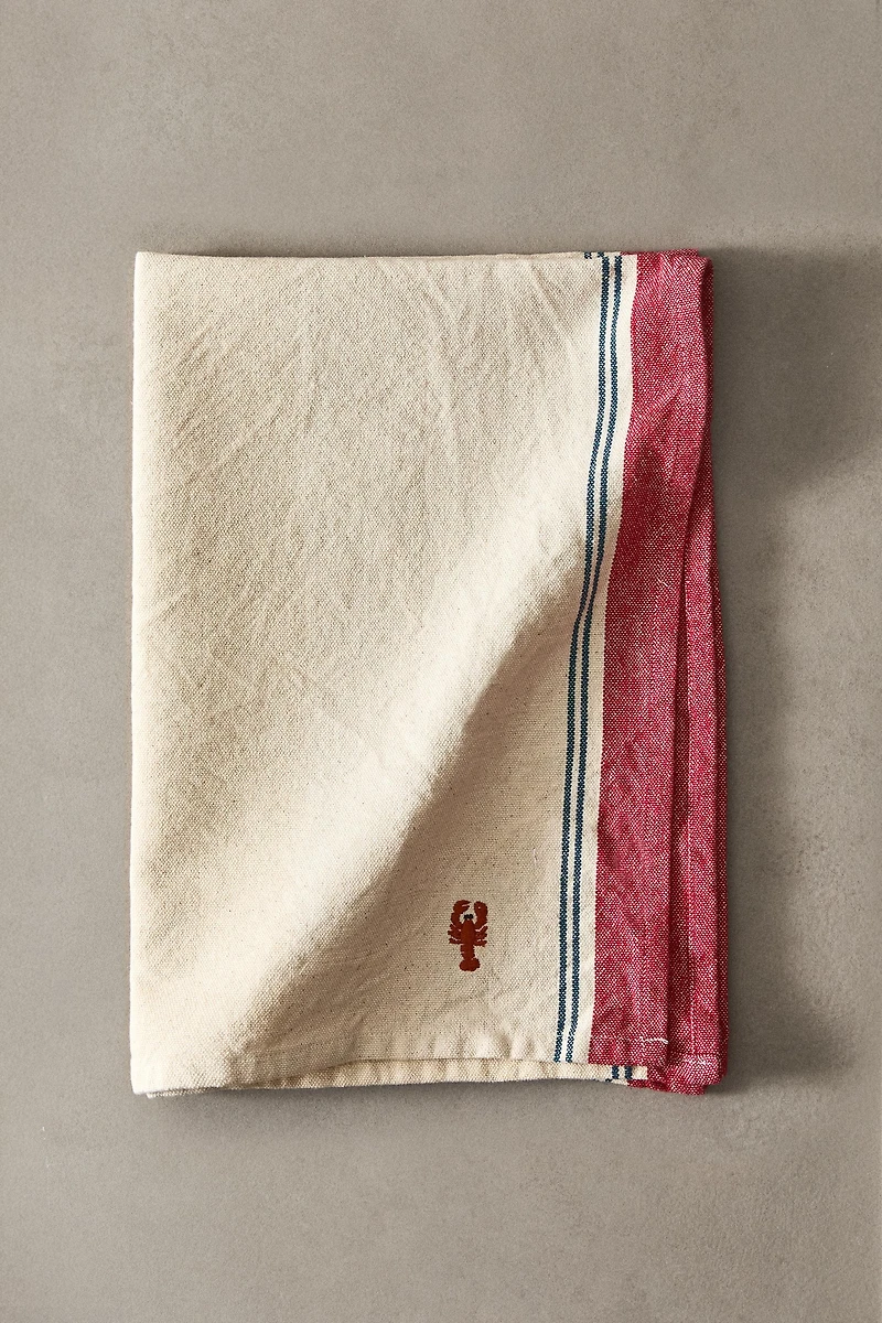 EMBROIDERED KITCHEN TOWEL WITH LOBSTER