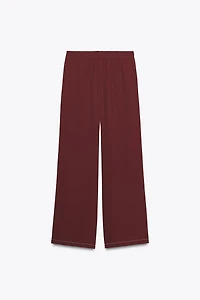 WIDE-LEG PANTS WITH CONTRAST STITCHING