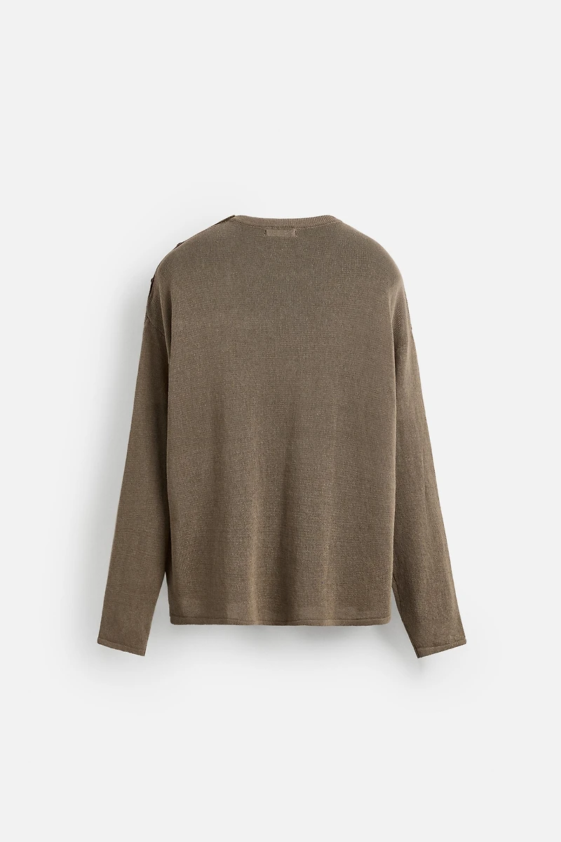 BUTTON KNIT T-SHIRT