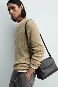 IRREGULAR TEXTURE V-NECK JUMPER