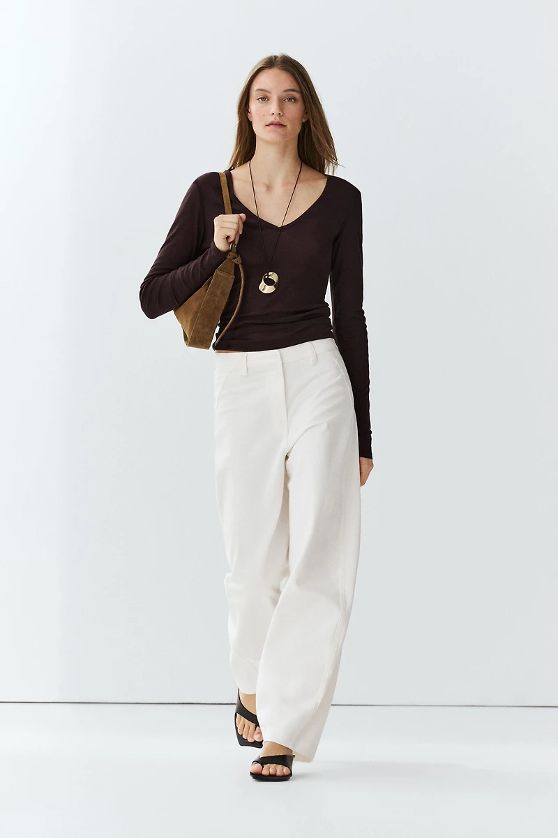 Pantalon barrel 100 % coton