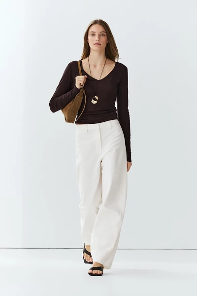 Pantalon barrel 100 % coton