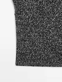 Mouliné knit vest with collar detail