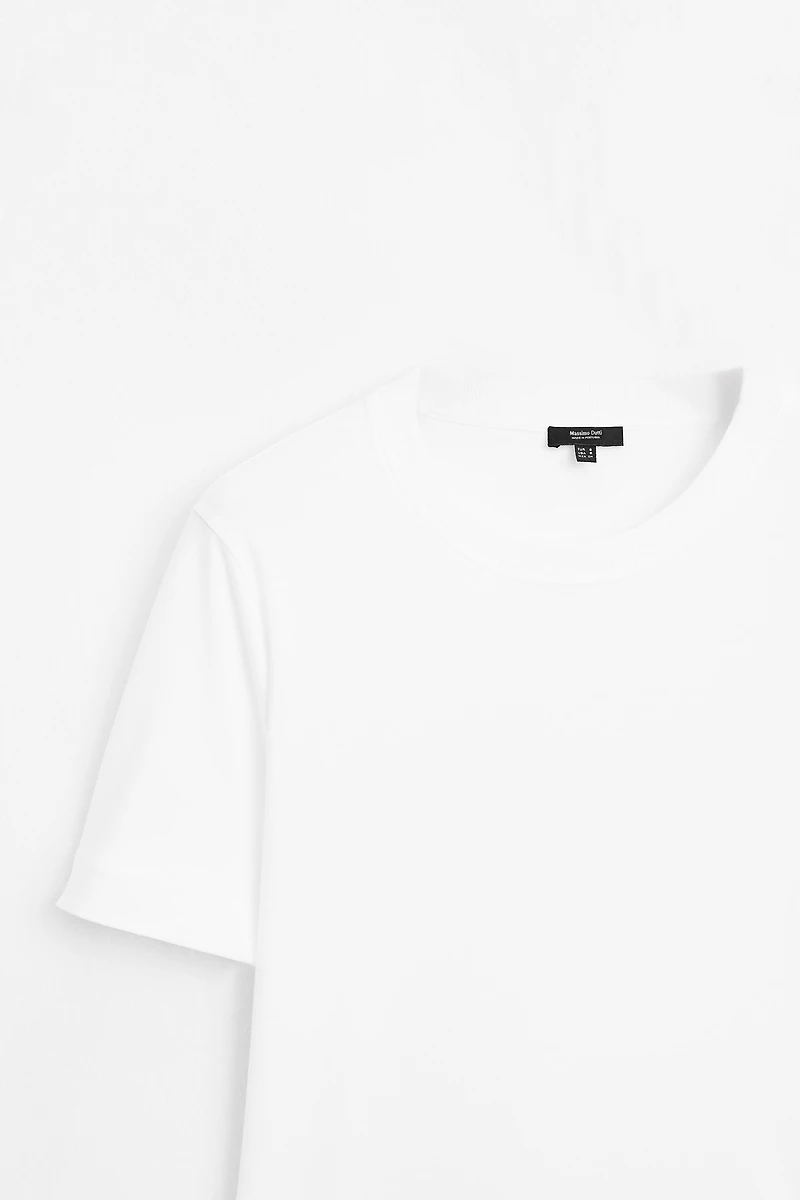 T-shirt interlock col rond 100 % coton