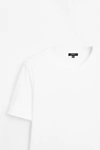 T-shirt interlock col rond 100 % coton