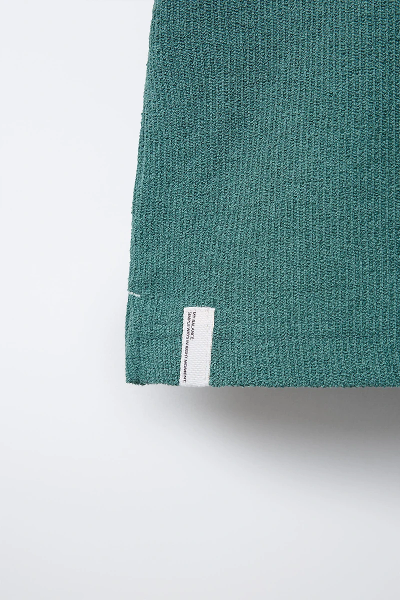 RUSTIC TOWEL EFFECT BOWLING SHIRT