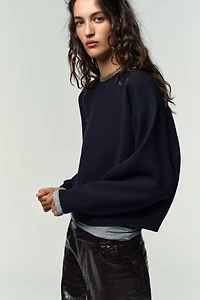 PLAIN KNIT SWEATSHIRT