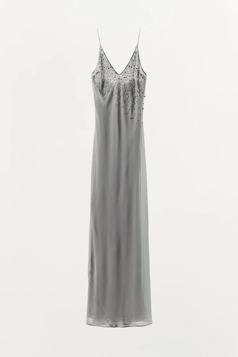 GEORGETTE DRESS WITH JEWEL STRAPS