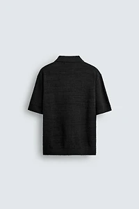 TEXTURED RELAXED FIT KNIT POLO