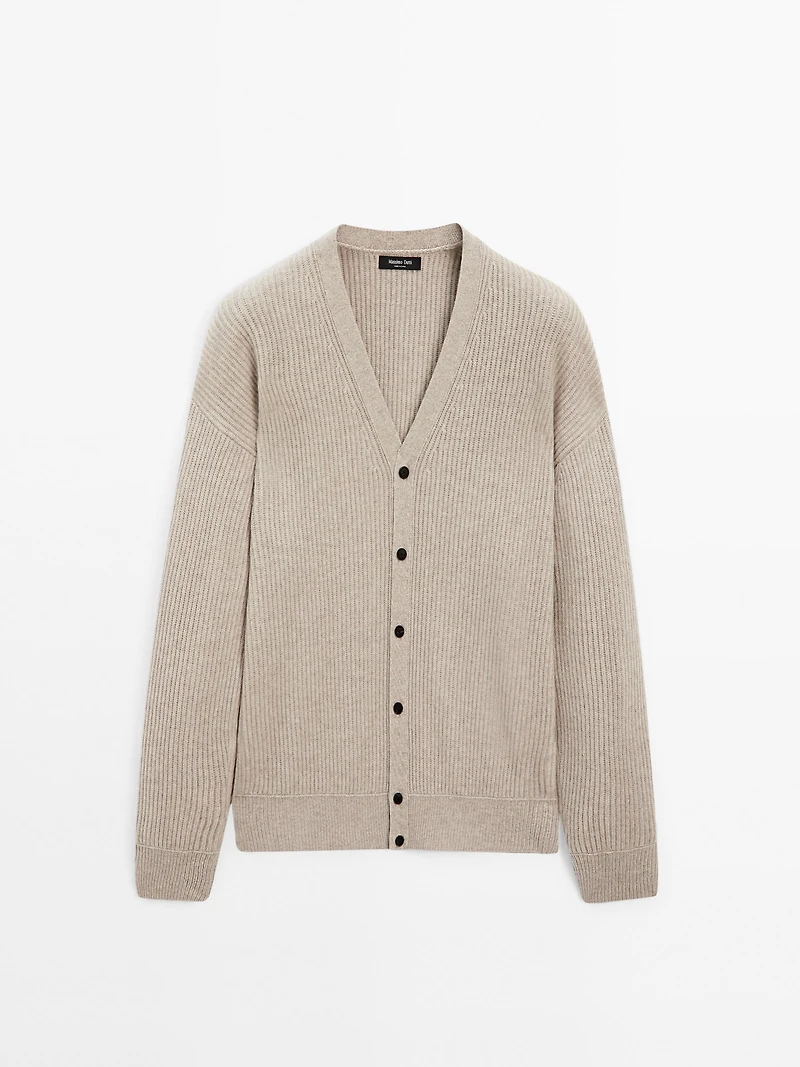 Wool and cashmere knit cardigan
