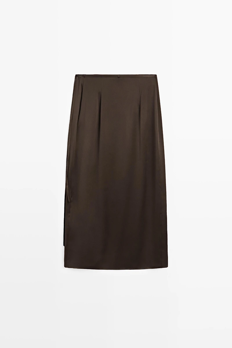 100% silk lace-detail pareo skirt
