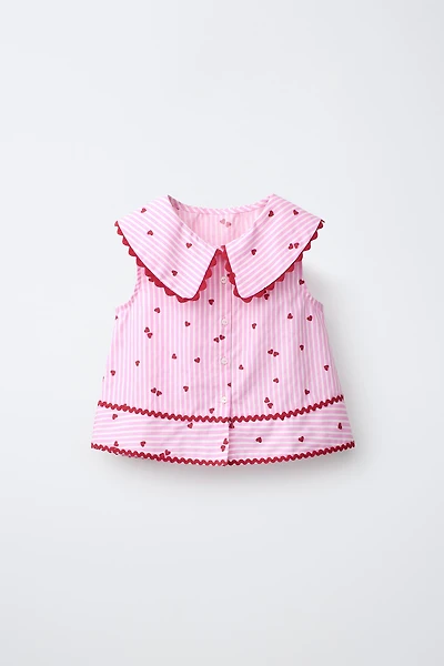STRIPED AND HEART SHIRT