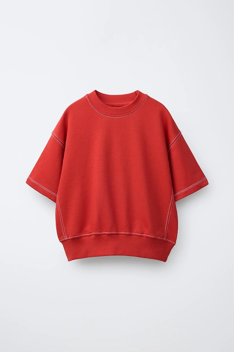ENSEMBLE T-SHIRT ET BERMUDA EN MOLLETON SURPIQÛRES