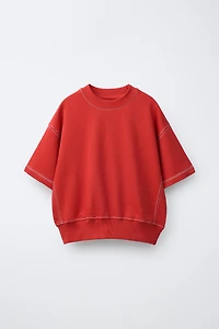 ENSEMBLE T-SHIRT ET BERMUDA EN MOLLETON SURPIQÛRES