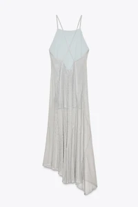METALLIC THREAD MIDI DRESS