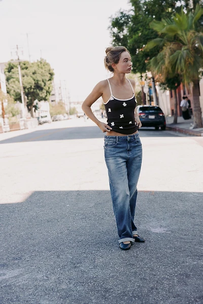 RIBBED FLORAL TOP