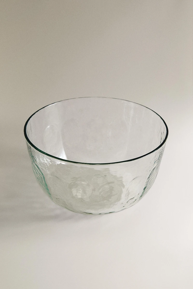 HAMMERED GLASS SALAD BOWL