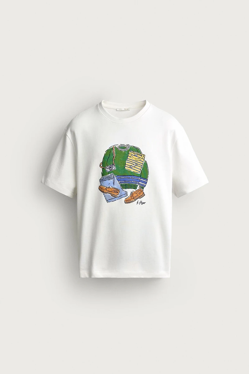 CONTRAST PRINT T-SHIRT