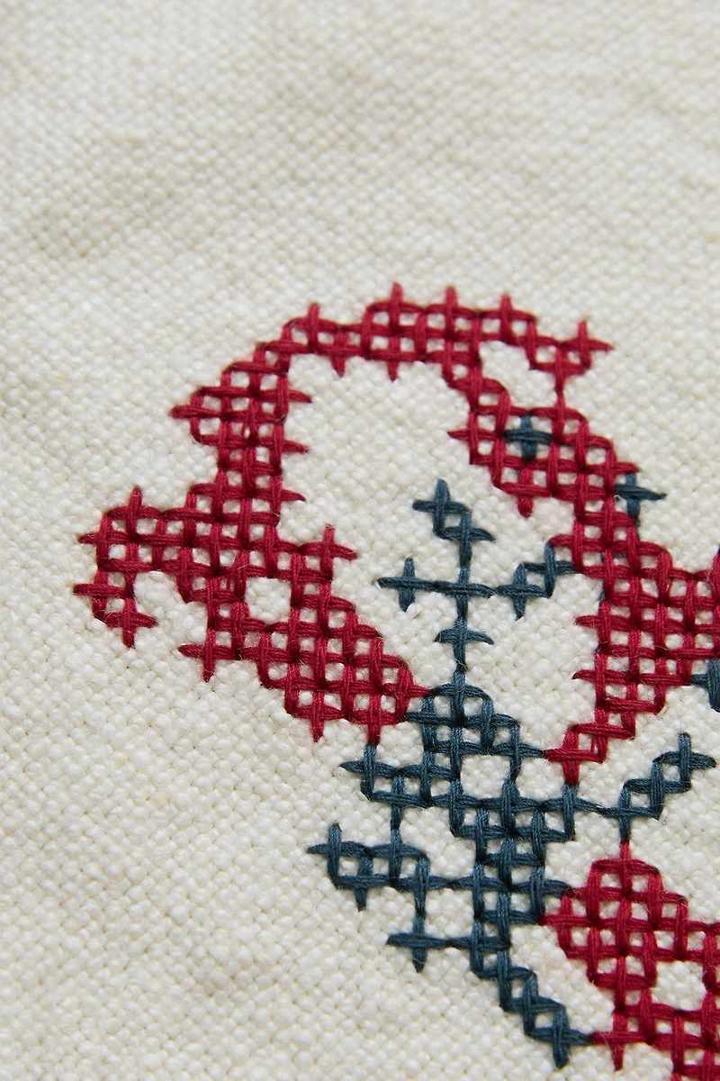 LETTER B EMBROIDERED LINEN CUSHION