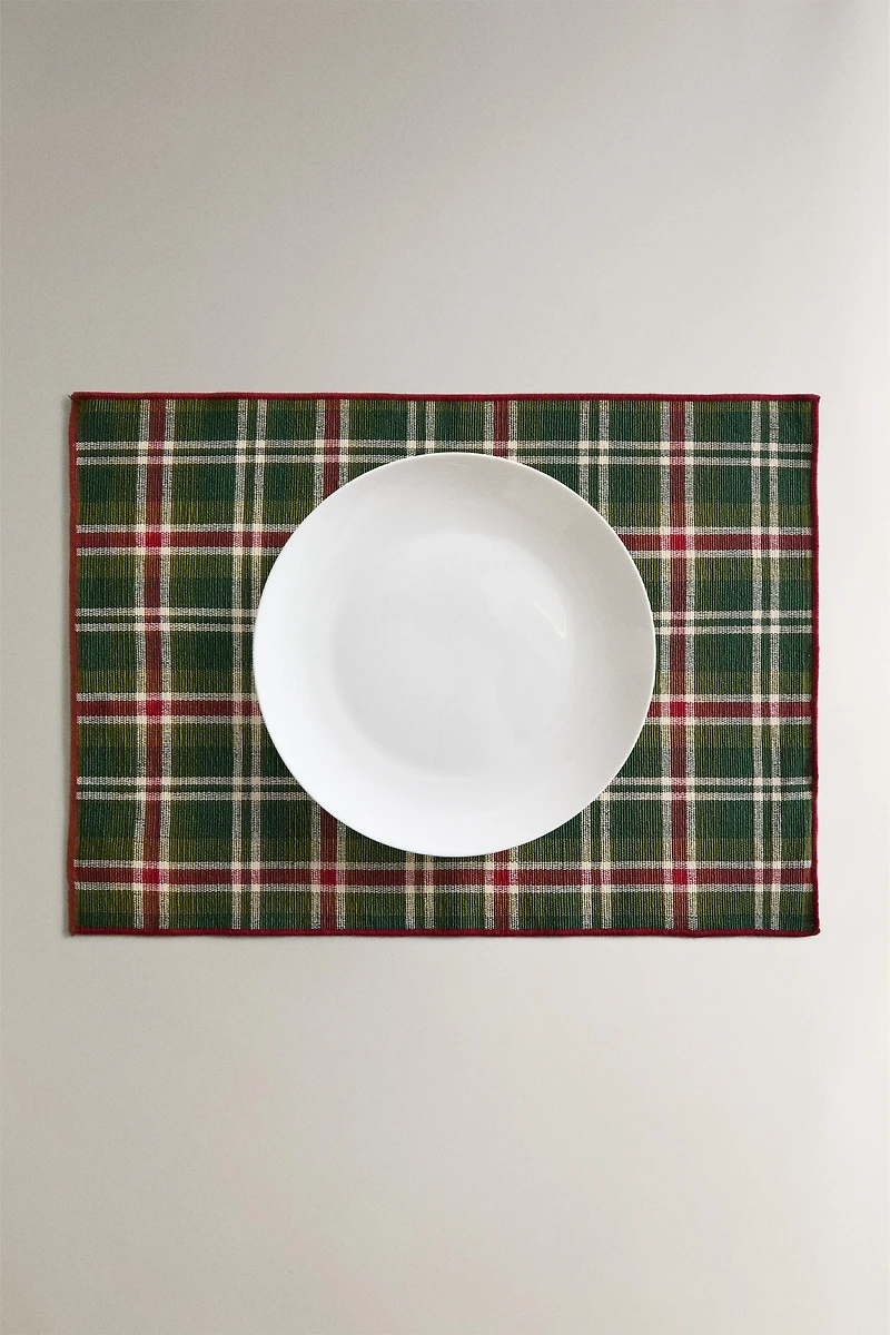 SET DE TABLE À CARREAUX DE NOËL (LOT DE 2)