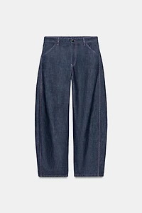 PANTALON BARREL AVEC LIN