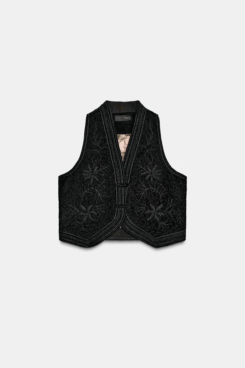 ZW COLLECTION LIMITED EDITION EMBROIDERED VELVET VEST
