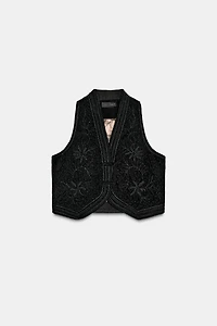 ZW COLLECTION LIMITED EDITION EMBROIDERED VELVET VEST