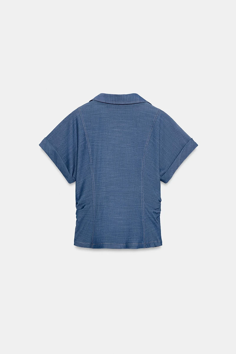DRAPED FITTED SHIRT