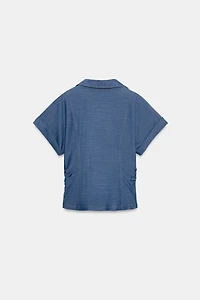 DRAPED FITTED SHIRT