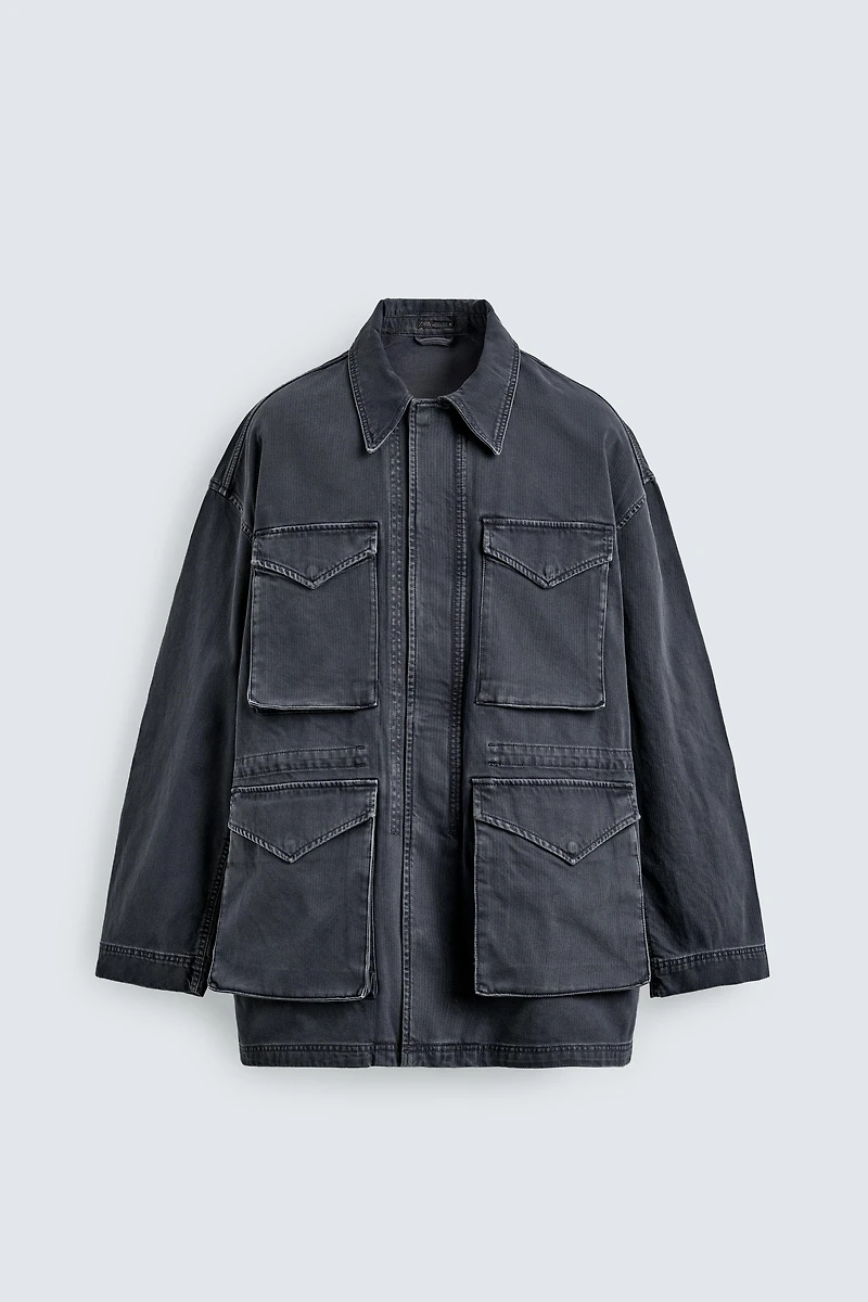 WASHED COTTON TEXTURED PARKA