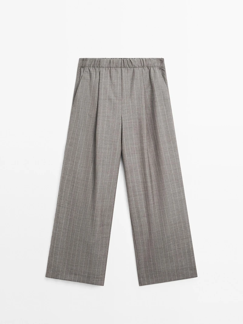 100% wool pinstripe trousers