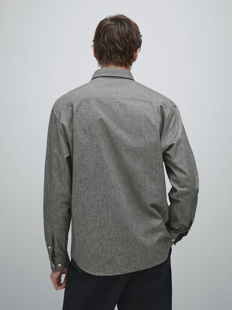 Regular fit melange Oxford shirt