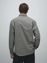 Regular fit melange Oxford shirt