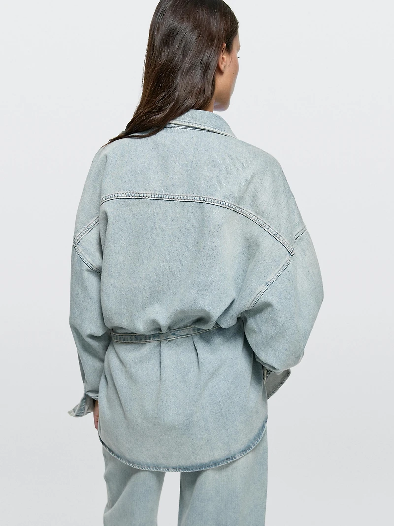 Chemise denim oversize avec poches