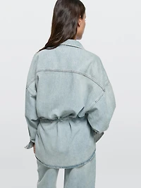 Chemise denim oversize avec poches