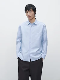 Cotton blend comfort twill shirt