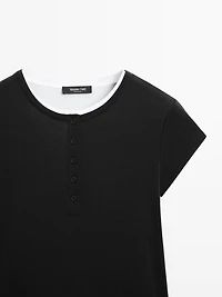 Layered Henley T-shirt
