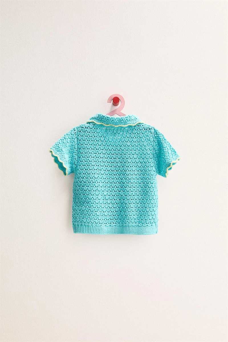 ZARA TIMELESS - POLO EN MAILLE CONTRASTÉE