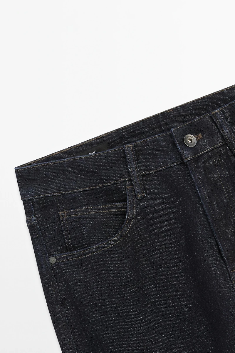 Rinse wash tapered fit jeans
