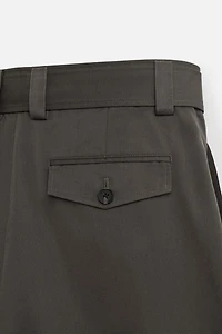 BELTED WIDE FIT BERMUDA SHORTS