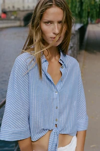 KNOTTED LINEN SHIRT